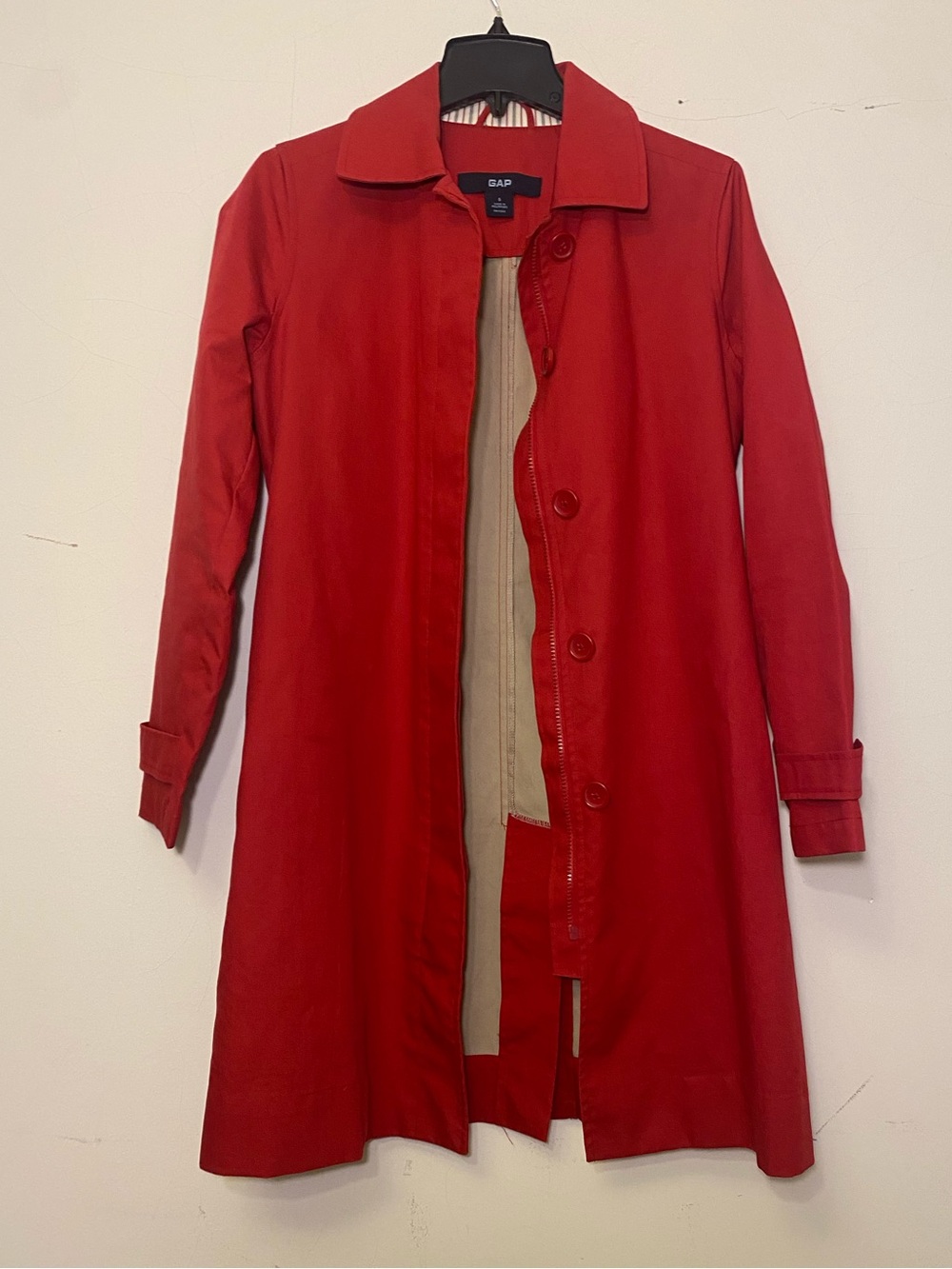 Vintage GAP RED Zip/Button Raincoat-See Photos for color